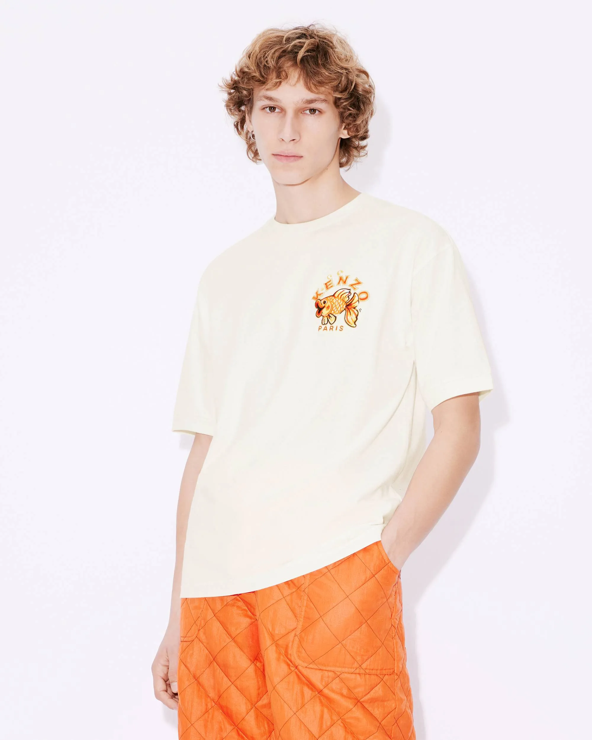 KENZO 24 New Year Limited Lucky Fish LOGOT T-shirt Color: White Black Size: M L XL XXL Three Standards Style Number: K 90